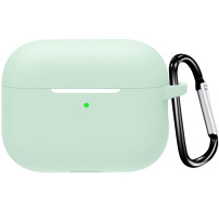 Ochranný silikonový obal s karabinou pro AirPods Pro 3 - pastelově zelený