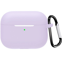 Ochranný silikonový obal s karabinou pro AirPods Pro 3 - fialový