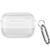 Obal se vzorem karbonových vláken pro AirPods Pro 3 - bílý