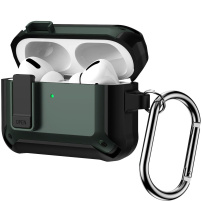 Super odolný obal s karabinou pro AirPods Pro 3 - tmavě zelený