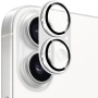 NORTHJO tvrzené sklo s kovovým rámečkem k ochraně čoček fotoaparátu pro iPhone 17 - stříbrné