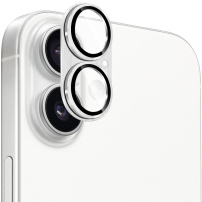 ENKAY tvrzené sklo s broušeným rámečkem k ochraně čoček fotoaparátu pro iPhone 17 - stříbrné