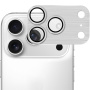 ENKAY tvrzené sklo s broušeným rámečkem k ochraně čoček fotoaparátu pro iPhone 17 Pro Max - stříbrné