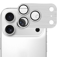 ENKAY tvrzené sklo s broušeným rámečkem k ochraně čoček fotoaparátu pro iPhone 17 Pro Max - stříbrné