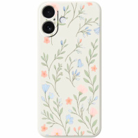 Ochranný kryt se vzorem květin pro iPhone 17 - béžový
