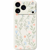 Ochranný kryt se vzorem květin pro iPhone 17 Pro - béžový
