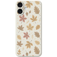 Ochranný kryt se vzorem podzimního listí pro iPhone 17 - béžový