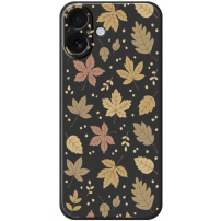 Ochranný kryt se vzorem podzimního listí pro iPhone 17 - černý