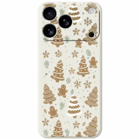 Ochranný kryt se vzorem vánočních perníčků pro iPhone 17 Pro Max - béžový