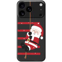 Ochranný kryt se vzorem Santa Clause pro iPhone 17 Pro - černý