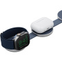 ENERGEA AluMag Trio Qi2 3v1 skládací bezdrátová MagSafe nabíječka pro iPhone / Apple Watch / AirPods - 15W - tmavě modrá