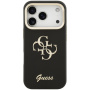Guess Grained 4G Logo kryt s výklopným stojánkem pro iPhone 17 Pro Max - černý