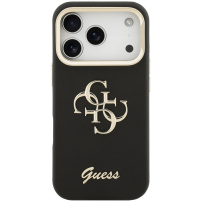 Guess Grained 4G Logo kryt s výklopným stojánkem pro iPhone 17 Pro Max - černý