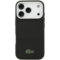 Lacoste Iconic Petit Pique Metal Logo kryt s MagSafe pro iPhone 17 Pro - černý