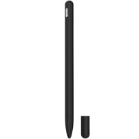 3v1 silikonový obal se dvěma krytkami hrotu pro Apple Pencil 2. generace / Pro - černý