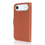 Flipové pouzdro s popruhem ve stylu psaníčka pro iPhone Air - hnědé