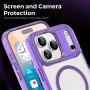 Transparentní kryt s barevným rámečkem a MagSafe pro iPhone 17 Pro Max - fialový