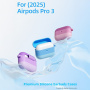 SIlikonový obal s proužky a karabinou pro AirPods Pro 3 - fialový
