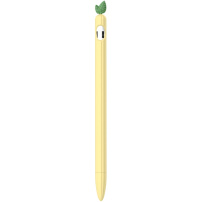 Ochranný silikonový obal s lístečky pro Apple Pencil 1. generace - žlutý