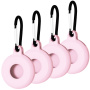Ochranný silikonový obal s karabinou pro AirTag 1 / 2 - 4 ks - růžový