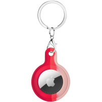 Ochranný silikonový obal s klíčenkou pro AirTag 1 / 2 - červený