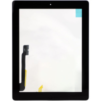 Premium přední dotykové sklo (touch screen) s tlačítkem Home Button a lepidlem pro iPad 4 - černé