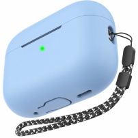 AhaStyle silikonový obal s poutkem pro AirPods Pro 3 - modrý