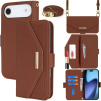 Flipové pouzdro s popruhem ve stylu psaníčka pro iPhone Air - hnědé