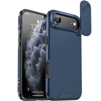 Matný kryt s posuvnou krytkou kamery pro iPhone Air - tmavě modrý