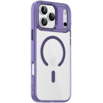 Transparentní kryt s barevným rámečkem a MagSafe pro iPhone 17 Pro Max - fialový