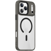 Transparentní kryt s barevným rámečkem a MagSafe pro iPhone 17 Pro Max - černý
