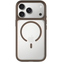 Matný kryt s barevným rámečkem a MagSafe pro iPhone 17 Pro / 18 Pro - hnědý