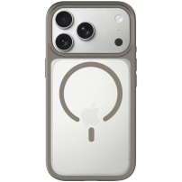 Matný kryt s barevným rámečkem a MagSafe pro iPhone 17 Pro Max - šedohnědý