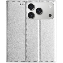 Flipové pouzdro z PU kůže pro iPhone 17 Pro Max - stříbrné