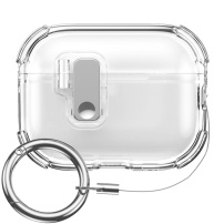 Transparentní obal se zapínáním a karabinou pro AirPods Pro 3 - čirý