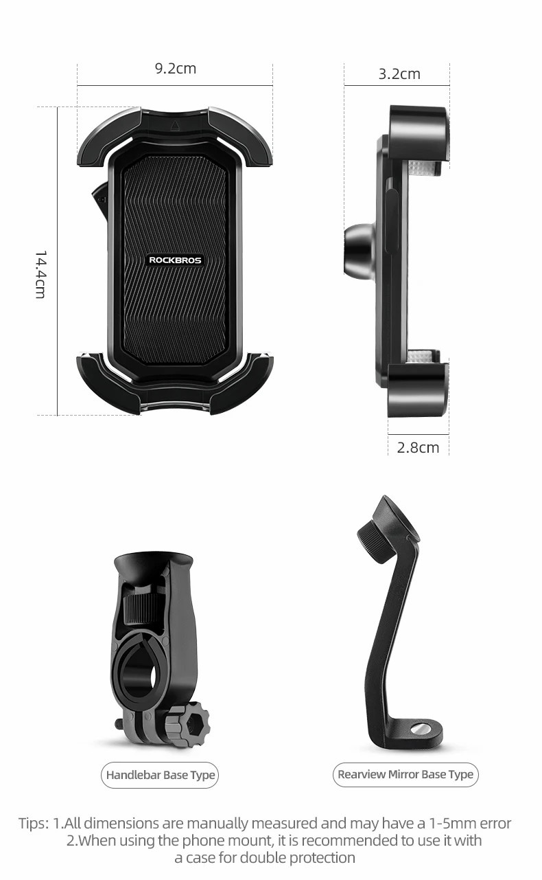 ROCKBROS HW-128 držák na kolo a motorku na řídítka pro iPhone - růžový