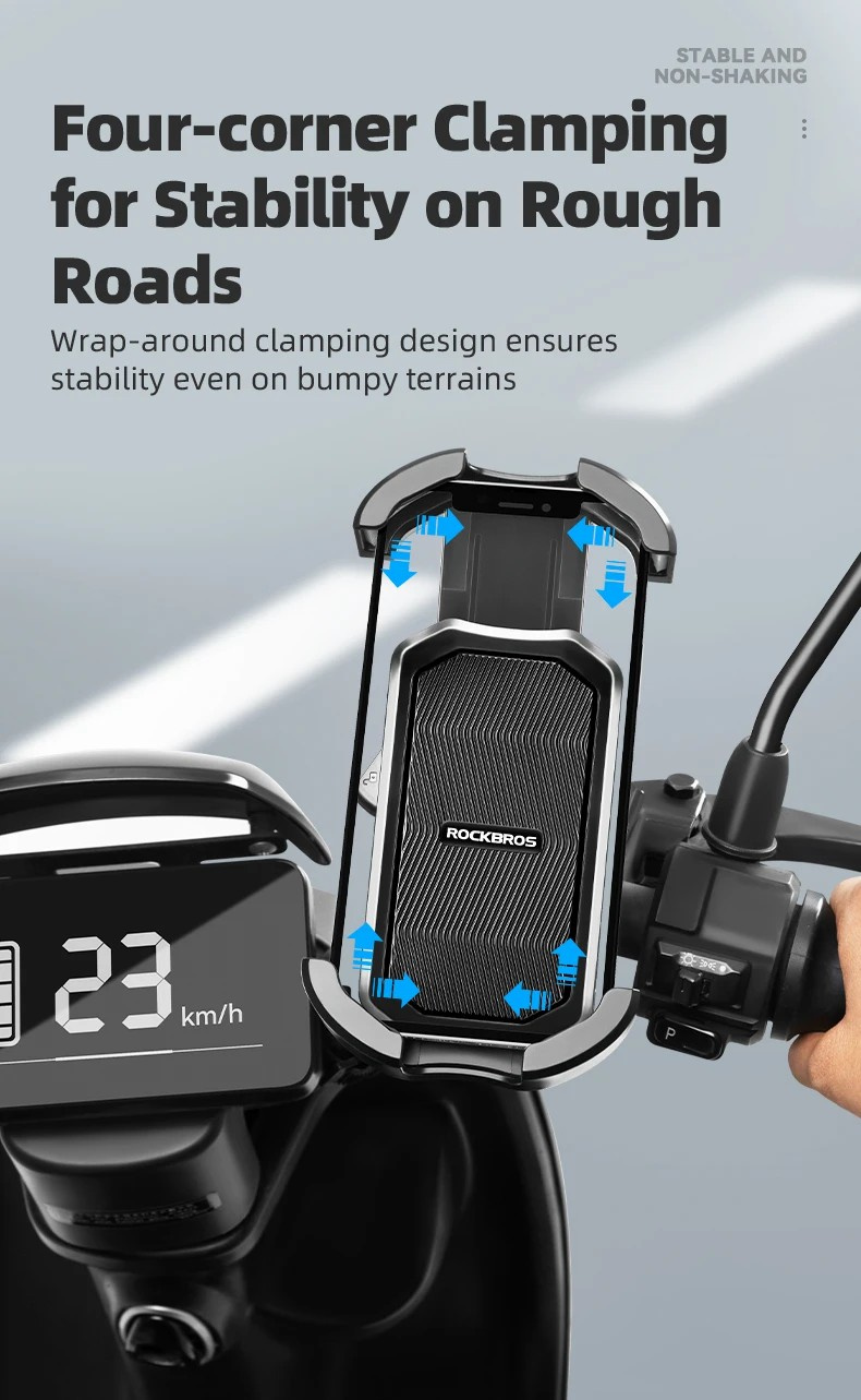 ROCKBROS HW-128 držák na kolo a motorku na řídítka pro iPhone - modrý