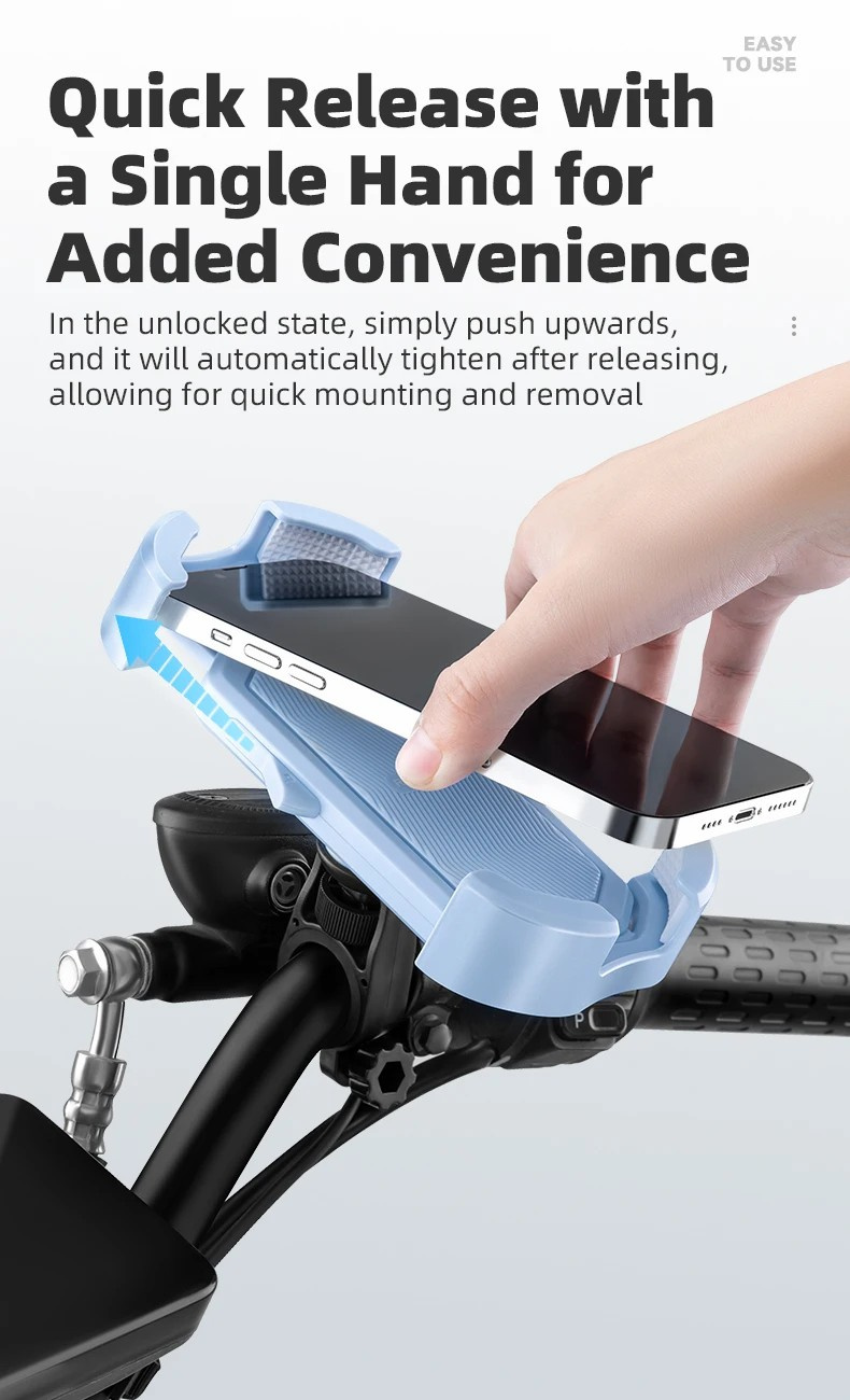 ROCKBROS HW-128 držák na kolo a motorku na řídítka pro iPhone - modrý