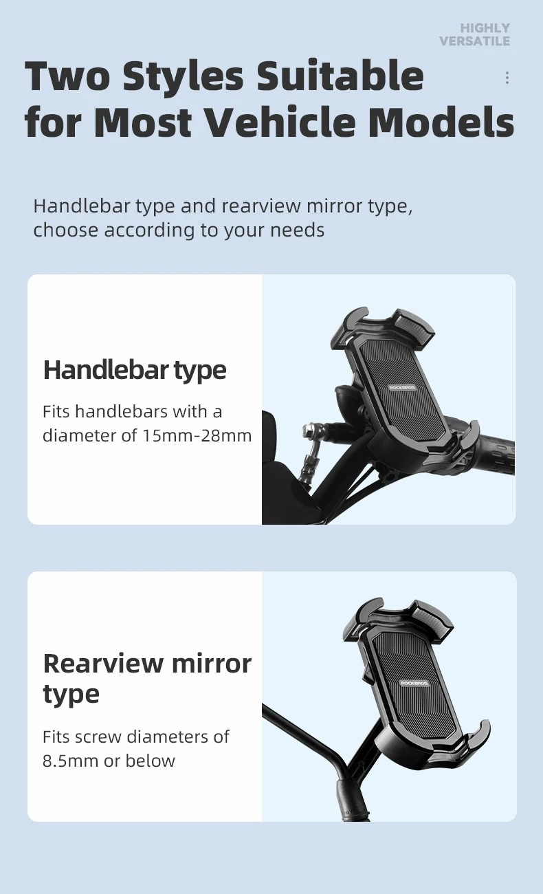 ROCKBROS HW-128 držák na kolo a motorku na řídítka pro iPhone - modrý