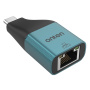 ONTEN UC101H ethernet redukce - RJ45 na USB-C - petrolejová