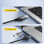 ESSAGER 2v1 ethernet redukce - RJ45 na USB-C / USB-A - šedá