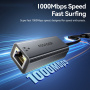 ESSAGER 2v1 ethernet redukce - RJ45 na USB-C / USB-A - šedá