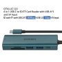 ONTEN UC120 6v1 hub - slot na SD / TF kartu / USB-C / 3x USB-A na USB-C - šedý
