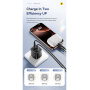ESSAGER ES-CD54 mini rychlonabíjecí adaptér s porty USB-C / USB-A - 20W - bílý