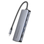 ESSAGER ES-HB01 6v1 hub - SSD disk / HDMI / 2x USB-C / 2x USB-A na USB-C - tmavě šedý