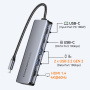 ESSAGER ES-HB01 6v1 hub - SSD disk / HDMI / 2x USB-C / 2x USB-A na USB-C - tmavě šedý