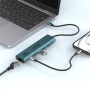 ONTEN UC616 7v1 hub - RJ45 / 2x USB-C / 4x USB-A na USB-C - petrolejový