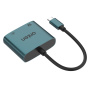 ONTEN UC288 2v1 redukce - HDMI / RJ45 na USB-C - petrolejová