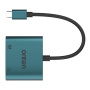 ONTEN UC288 2v1 redukce - HDMI / RJ45 na USB-C - petrolejová