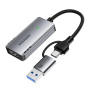 ESSAGER ES-CJK01 2v1 video redukce - HDMI na USB-C / USB-A - tmavě šedá